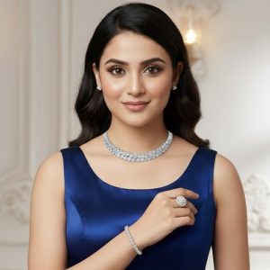 Luxury 5-Piece Double Strand AD Necklace Set.