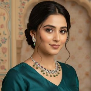 Elegant Jadeite Sparkle Necklace Set