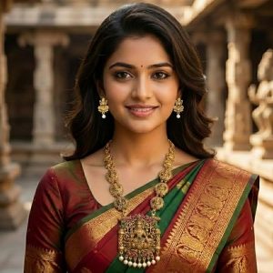 Divine Lakshmi Antique Gold Temple Necklace Set