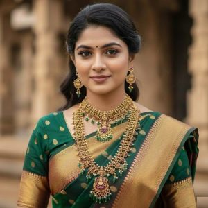 Royal Double Step Lakshmi Temple Necklace Set