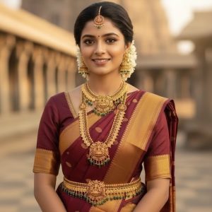 Exquisite South Indian Temple Jewelry Set (6 piece)