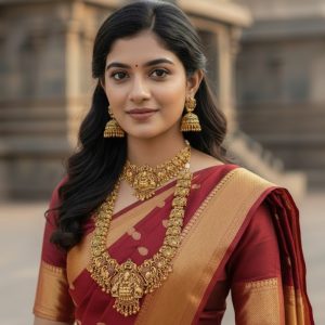 Lakshmi Nagas Double-Layer Temple Necklace Set