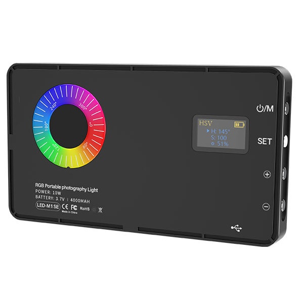 Portable Rechargeable RGB Video Light (4000 mAh)