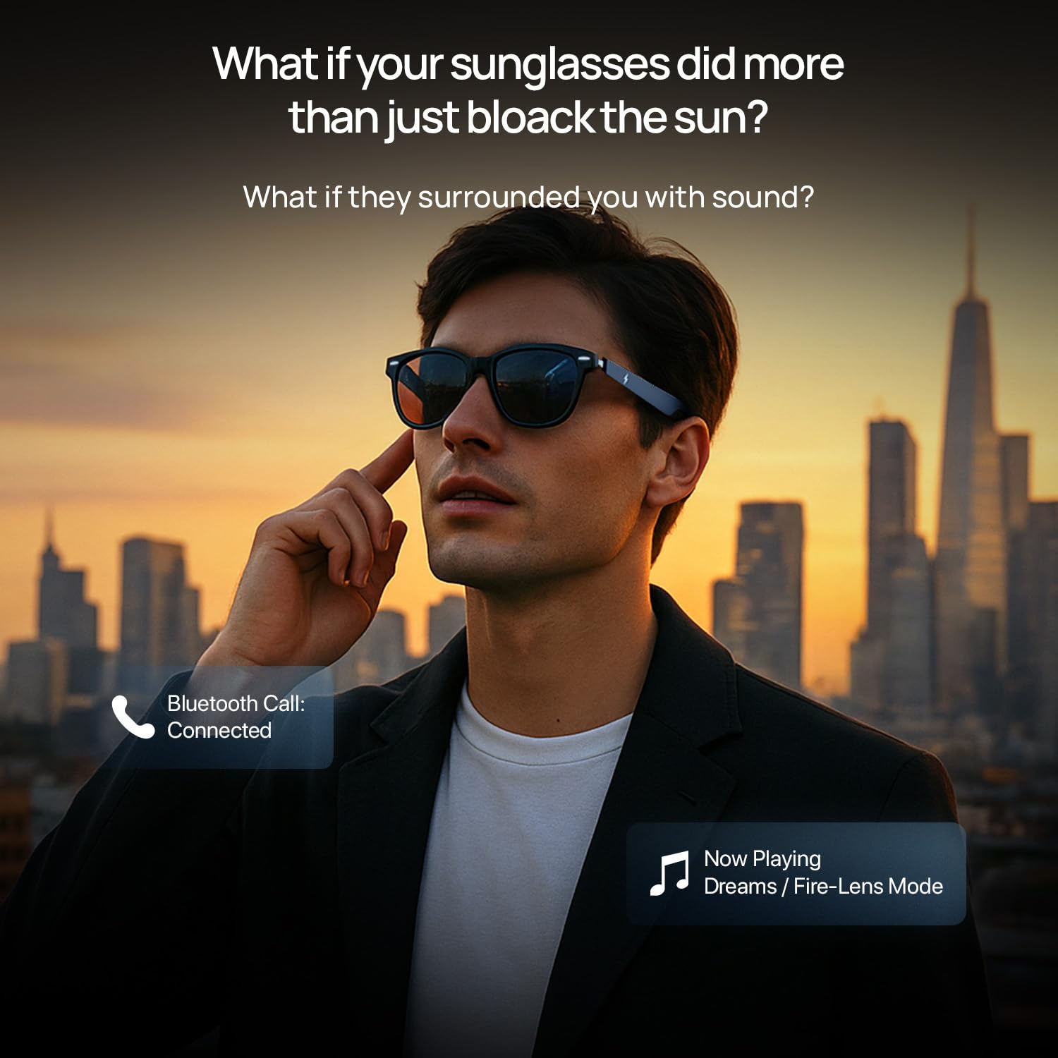 Fire-Boltt Fire-Lens Sway Smart Glasses with Smart Touch Controls & Voice Assistant - Image 3