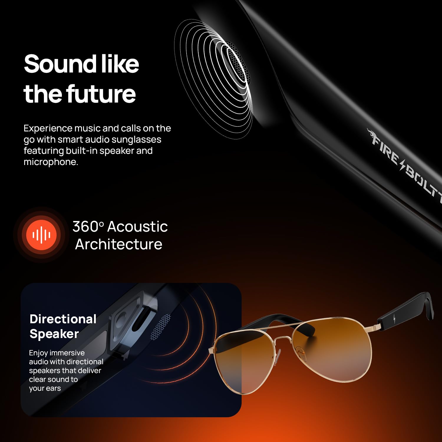 Fire-Boltt Fire-Lens Sway Smart Glasses with Smart Touch Controls & Voice Assistant - Image 5