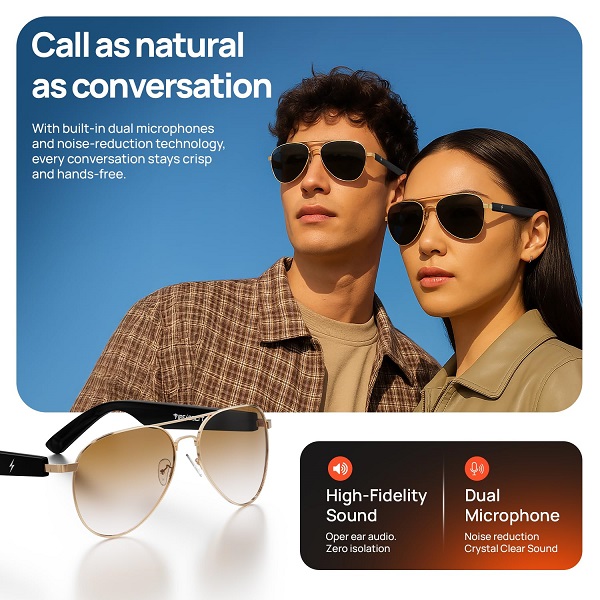 Fire-Boltt Fire-Lens Sway Smart Glasses with Smart Touch Controls & Voice Assistant - Image 6
