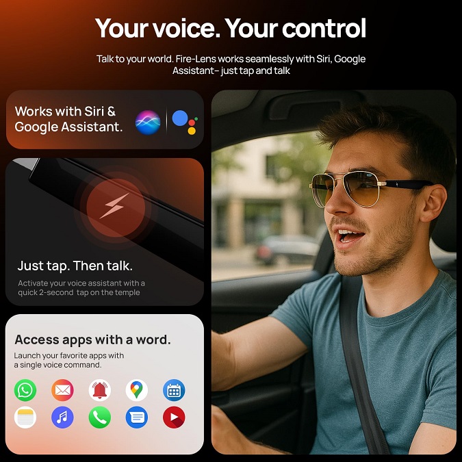 Fire-Boltt Fire-Lens Sway Smart Glasses with Smart Touch Controls & Voice Assistant - Image 8