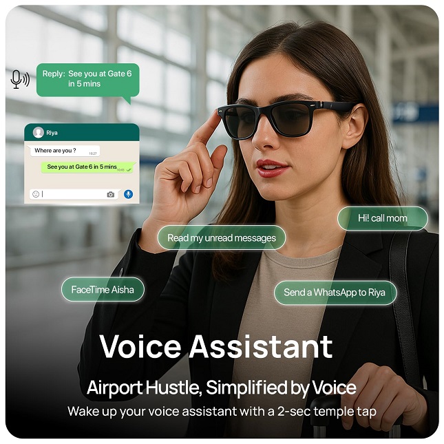 Fire-Boltt Fire-Lens Sway Smart Glasses with Smart Touch Controls & Voice Assistant - Image 9