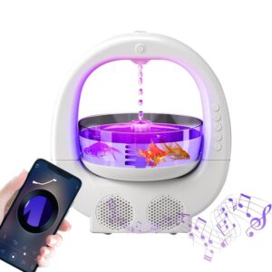 Anti-Gravity Water Drop Humidifier wth Fish Tank, Bluetooth Speaker and Color Changing Lights