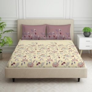 Spaces 100% Cotton Super King Size Double Bedsheet (108 x 108 inch)