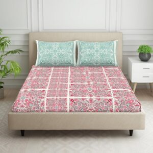 Spaces 100% Cotton 132 TC Double Bedsheet (88 x 100 inch)
