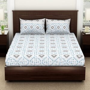 Spaces 100% Cotton 132 TC Double Bedsheet (88 x 100 inch)