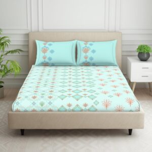 Spaces 100% Cotton 132 TC Double Bedsheet (88 x 100 inch)