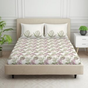 Spaces 100% Cotton 132 TC Double Bedsheet (88 x 100 inch)