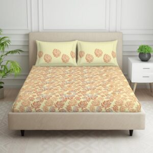Spaces 100% Cotton 132 TC Double Bedsheet (88 x 100 inch)