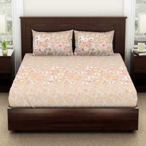 Spaces 100% Cotton 132 TC Double Bedsheet (88 x 100 inch)