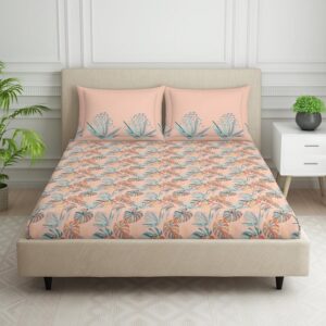 Spaces 100% Cotton 132 TC Double Bedsheet (88 x 100 inch)