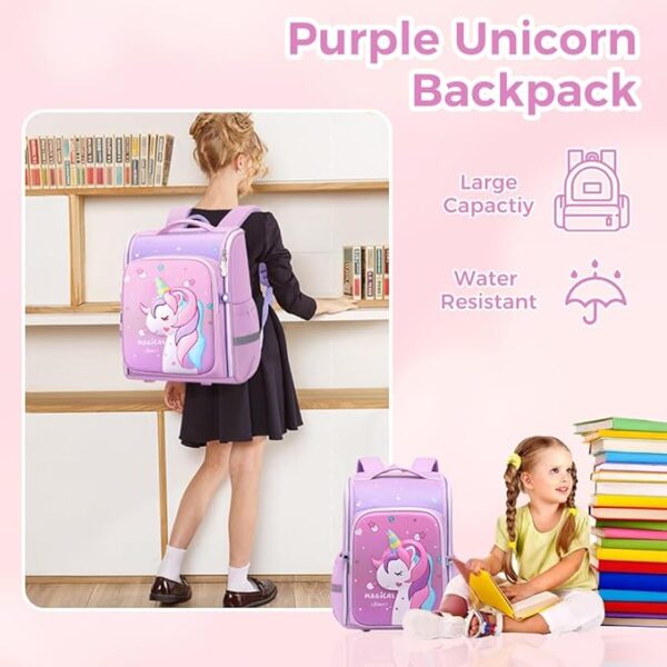 Unicorn Water-Resistant School Bag / Backpack for Girls (5 to 12 years ...