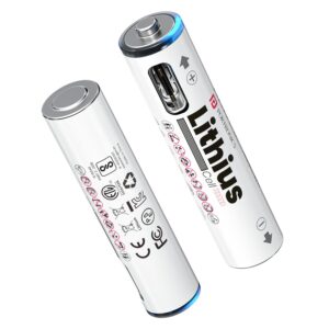 Pack of 2 Portronics AAA Lithius Type C Rechargeable Batteries with dual charging cable
