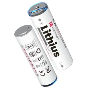Pack of 2 Portronics AA Lithius Type C Rechargeable Batteries with dual charging cable