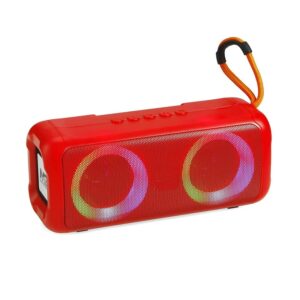M419SP Super Bass Splashproof Wireless Bluetooth Speaker with RGB Lights (Red)