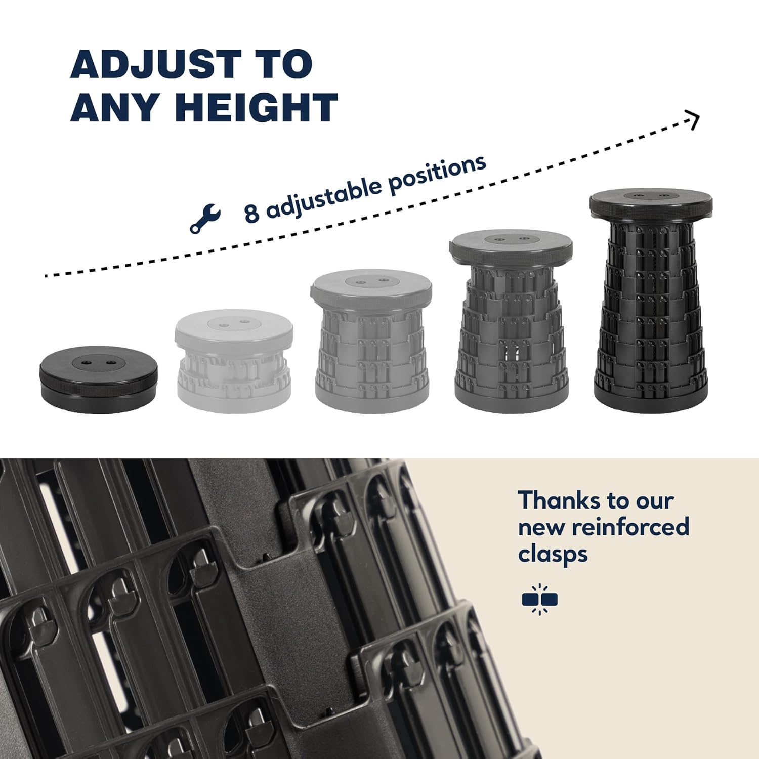 Adjustable, Portable & Foldable Stool for Travel, Camping, & Indoor Use - Image 4