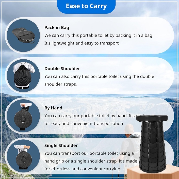 Adjustable, Portable & Foldable Stool for Travel, Camping, & Indoor Use - Image 5